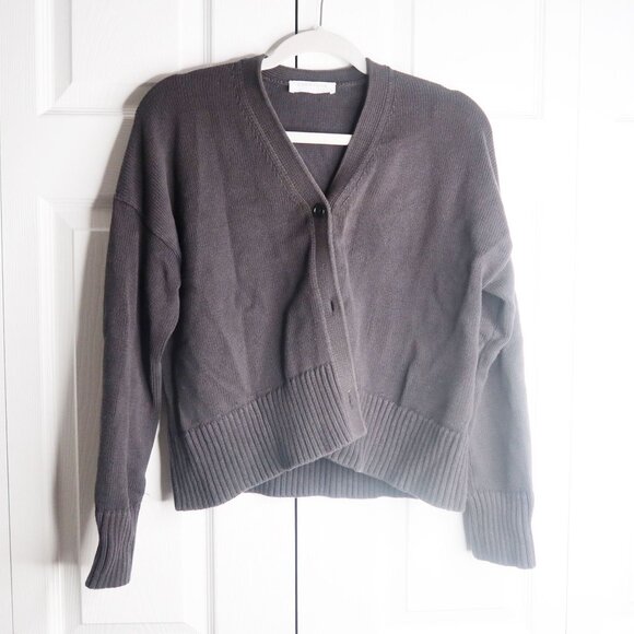 Everlane Sweaters - Everlane Black V-Neck Knit Crop 100% Cotton Cardigan Sweater Women's Size Small